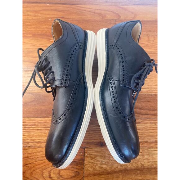 Cole Haan Grand.OS Men\'s Dress Shoes Sz 7 Navy Leather Wingtip Oxfords C24089 main image 5